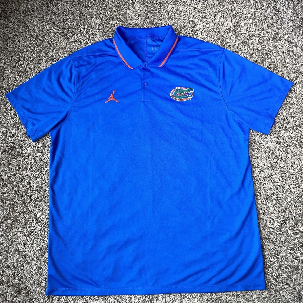 Air Jordan Florida Gators Blue Golf Polo Mens Size XL Dri-Fit DZ8367-480 NWOT